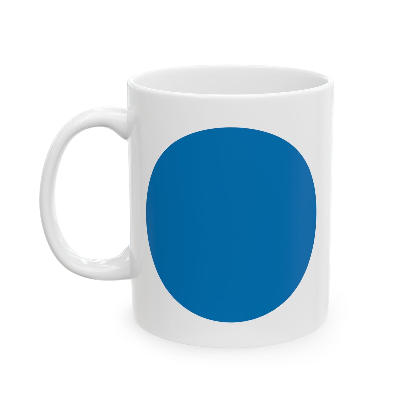 Blue Dot Modern Ceramic Coffee Mug - (Blue Dot in a Red Area)