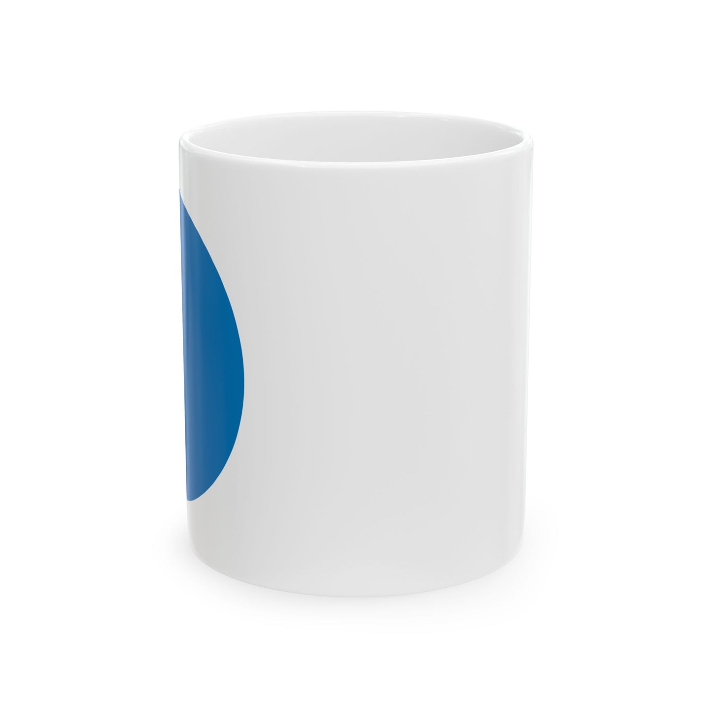Blue Dot Modern Ceramic Coffee Mug - (Blue Dot in a Red Area)