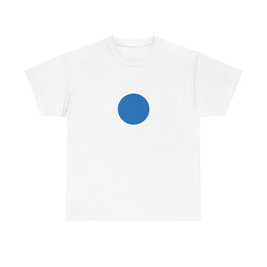 Small Blue Dot Unisex Heavy Cotton Tee (Blue Dot in a Red Area)